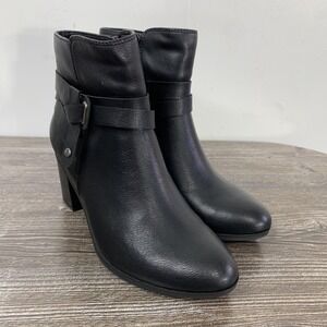 Frye‎ & Co Cymone Boots Womens Size 6 Black Ankle Booties Block Heel Zip